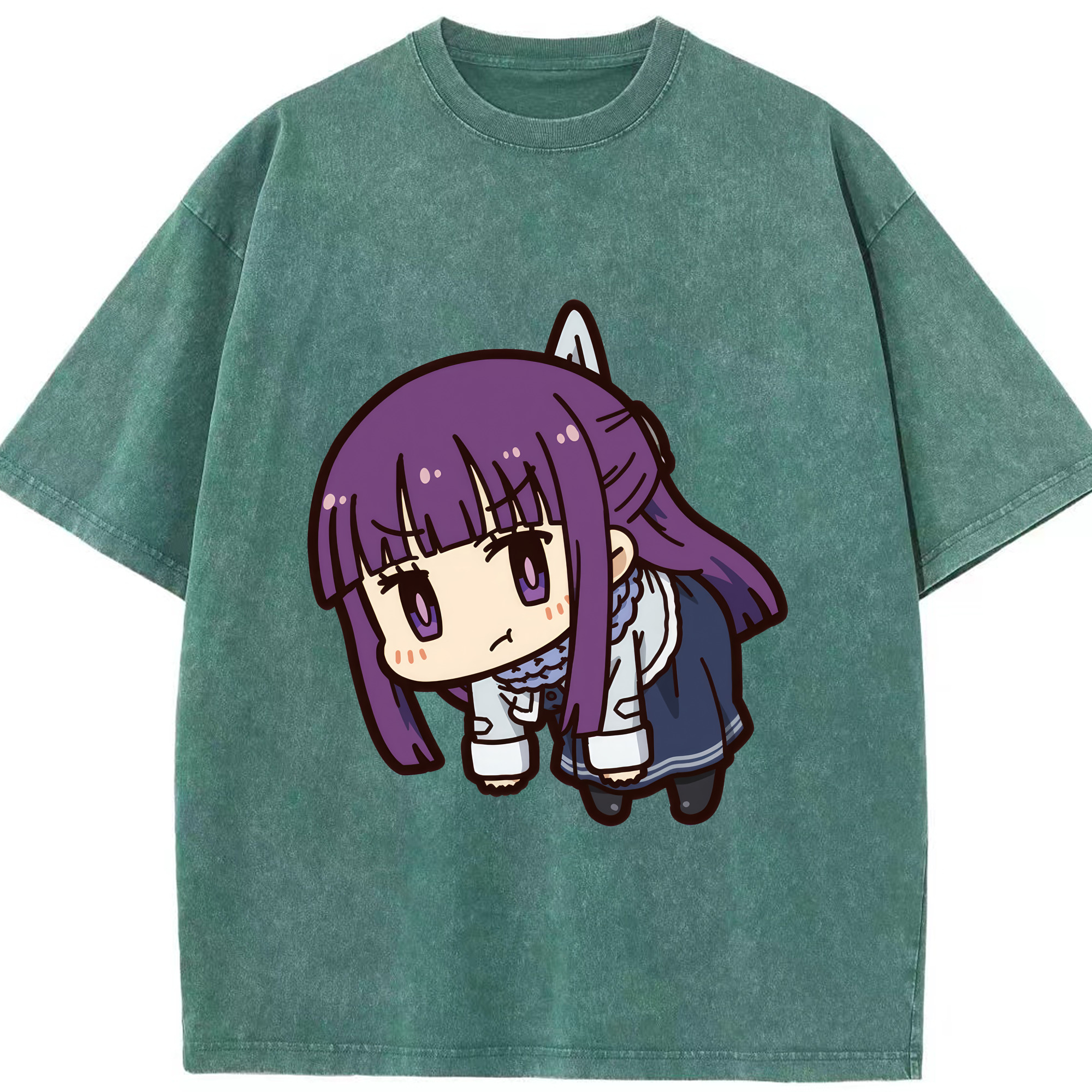 （画像用） 葬送のフリーレン Frieren 綿100% ヴィンテージ風 半袖Tシャツ（フロントプリント）
